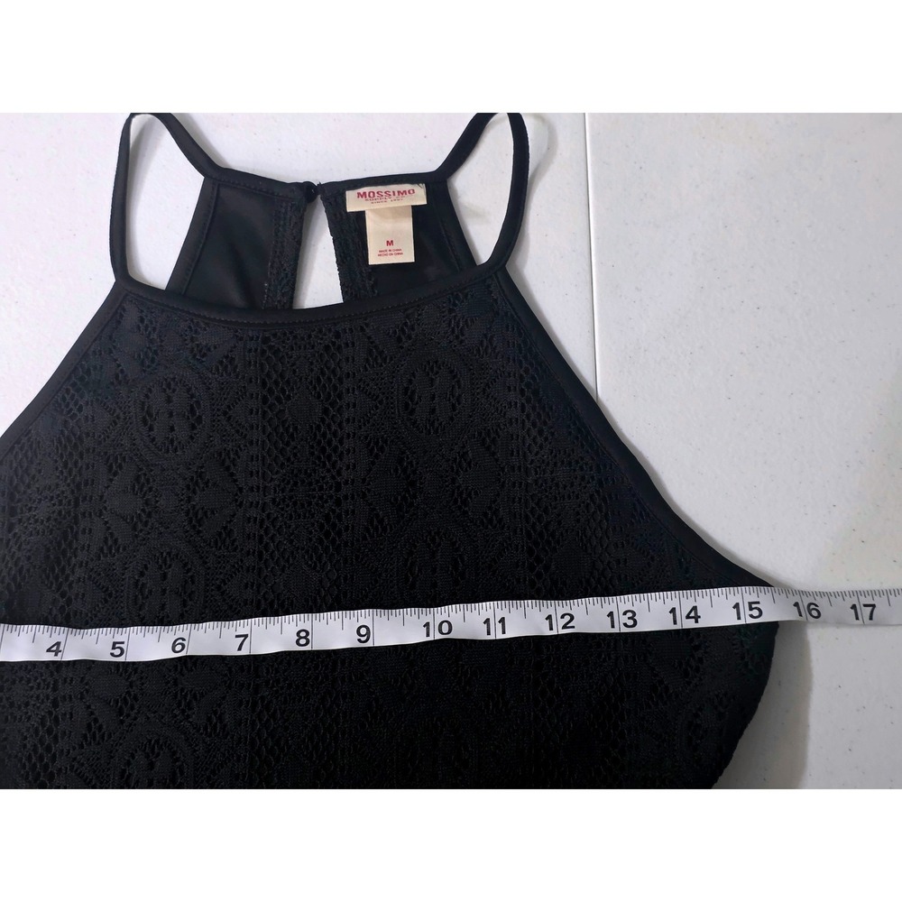 Mossimo Supply Co Womens Black Lace Halter Fit and Flare Keyhole Back Dress Sz M - Picture 6 of 9